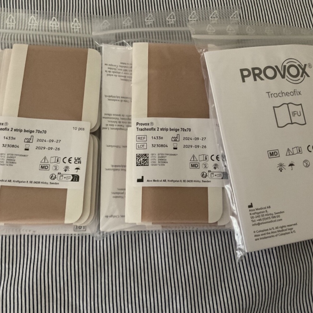 Provox Tracheofix Laryngectomy Stoma Foam Covers Double Adhesive Strips 30 Total